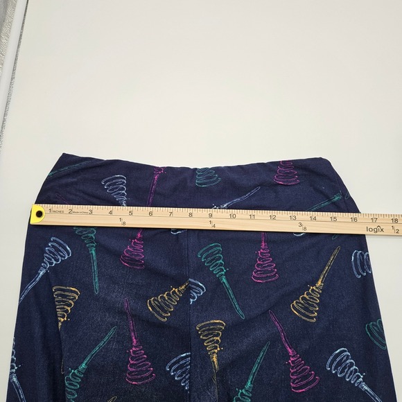 LuLaRoe Tall & Curvy Leggings Navy Honey Dipper Print Women's OS - Picture 6 of 10